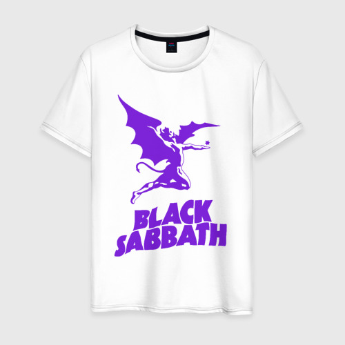 Мужская футболка из хлопка с принтом Black Sabbath, вид спереди №1
