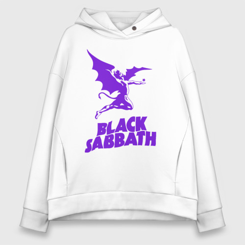 Женское худи Oversize хлопок Black Sabbath, цвет белый