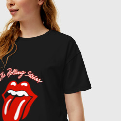 Женская футболка хлопок Oversize The Rolling Stones - фото 2