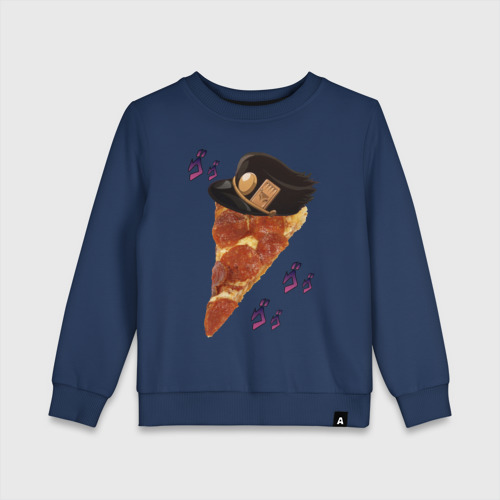 Детский свитшот хлопок JoJo Pizza, цвет темно-синий