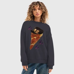 Женский свитшот oversize без начеса хлопок JoJo Pizza - фото 2