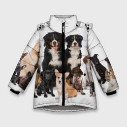 Зимняя куртка для девочек 3D Породистые собаки