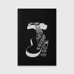 Обложка для паспорта матовая кожа Гитара  черно - белая