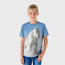 Детская футболка 3D Белый скакун - фото 2