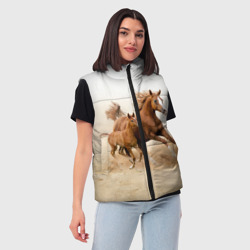 Женский жилет утепленный 3D Лошадь с жеребенком - фото 2