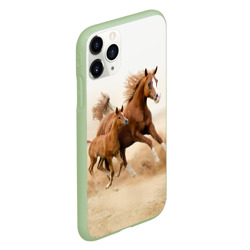 Чехол для iPhone 11 Pro матовый Лошадь с жеребенком - фото 2