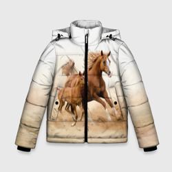 Зимняя куртка для мальчиков 3D Лошадь с жеребенком