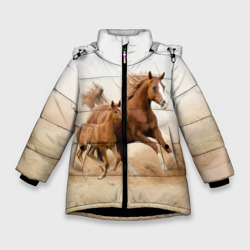 Зимняя куртка для девочек 3D Лошадь с жеребенком