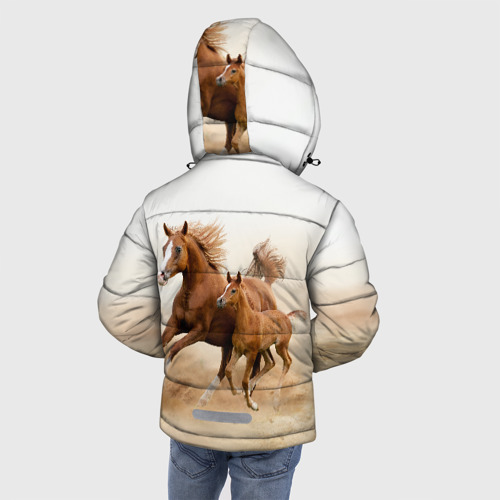 Зимняя куртка для мальчиков 3D Лошадь с жеребенком, цвет светло-серый - фото 4