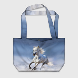 Пляжная сумка 3D Белая лошадь