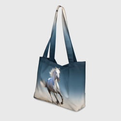 Пляжная сумка 3D Серый в яблоках конь - фото 2