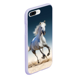 Чехол для iPhone 7Plus/8 Plus матовый Серый в яблоках конь - фото 2