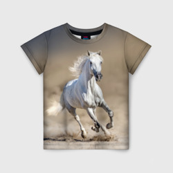 Детская футболка 3D Белый конь