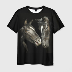 Черные лошади – Мужская футболка 3D с принтом купить со скидкой в -26%