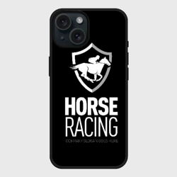 Чехол силиконовый для Apple iPhone 15 матовый Horse racing