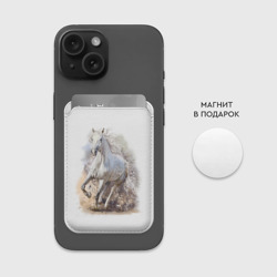 Картхолдер Magsafe магнитный Белая конь мчится галопом - фото 2