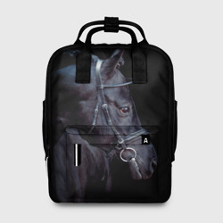 Женский рюкзак 3D Конь вороной