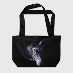 Пляжная сумка 3D Конь вороной