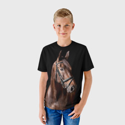 Детская футболка 3D Гнедая лошадь - фото 2
