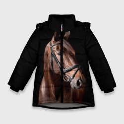Зимняя куртка для девочек 3D Гнедая лошадь