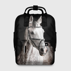 Женский рюкзак 3D Серный в яблоках конь