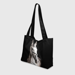 Пляжная сумка 3D Серный в яблоках конь - фото 2