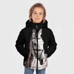 Зимняя куртка для мальчиков 3D Серный в яблоках конь - фото 2