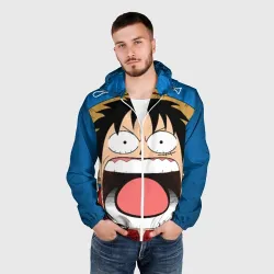 Мужская ветровка 3D Луффи - кричит Чё - One Piece мем - фото 2