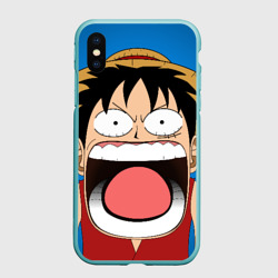 Чехол для iPhone XS Max матовый Луффи - кричит Чё - One Piece мем