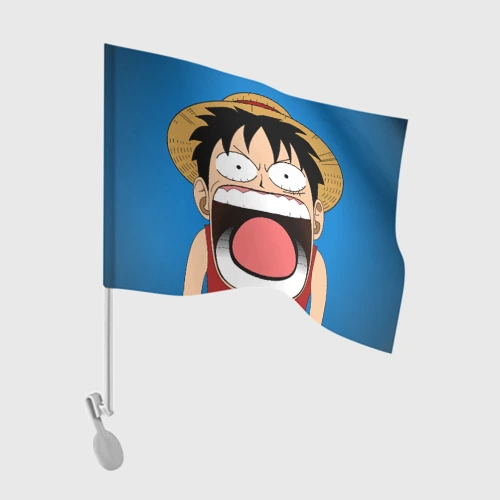 Флаг для автомобиля Луффи - кричит Чё - One Piece мем
