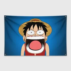 Флаг-баннер Луффи - кричит Чё - One Piece мем