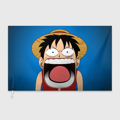 Флаг 3D Луффи - кричит Чё - One Piece мем
