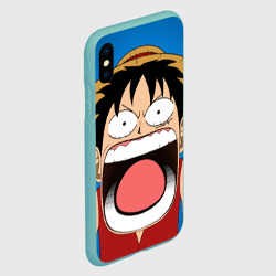 Чехол для iPhone XS Max матовый Луффи - кричит Чё - One Piece мем - фото 2