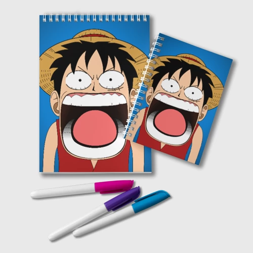 Блокнот Луффи - кричит Чё - One Piece мем