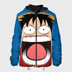 Мужская куртка 3D Луффи - кричит Чё - One Piece мем