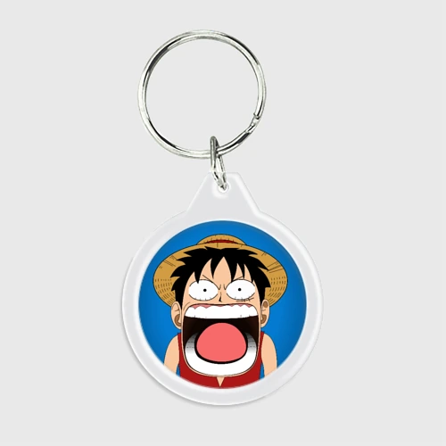 Брелок круглый Луффи - кричит Чё - One Piece мем