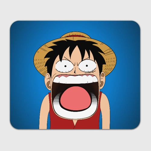 Прямоугольный коврик для мышки Луффи - кричит Чё - One Piece мем