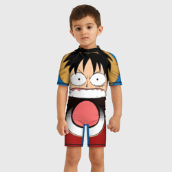 Детский купальный костюм 3D Луффи - кричит Чё - One Piece мем - фото 2