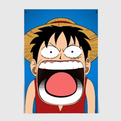 Постер Луффи - кричит Чё - One Piece мем