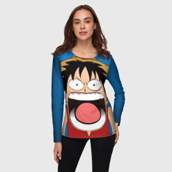 Женский лонгслив 3D Луффи - кричит Чё - One Piece мем - фото 2