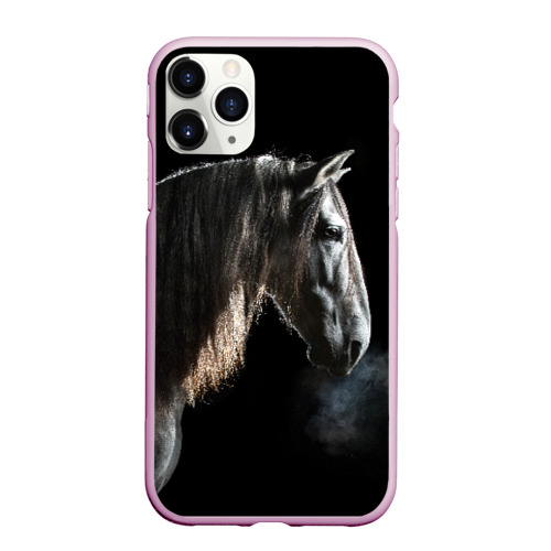 Чехол для iPhone 11 Pro матовый Серный в яблоках конь, цвет розовый