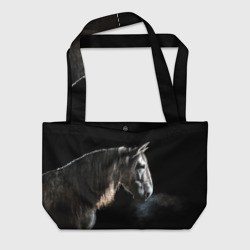 Пляжная сумка 3D Серный в яблоках конь