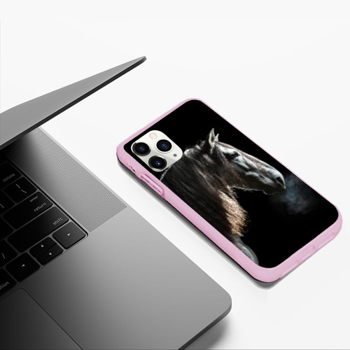 Чехол для iPhone 11 Pro Max матовый Серный в яблоках конь - фото 5