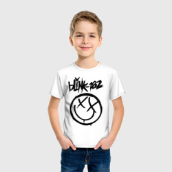 Футболка с принтом Blink-182 для ребенка, вид на модели спереди №2. Цвет основы: белый