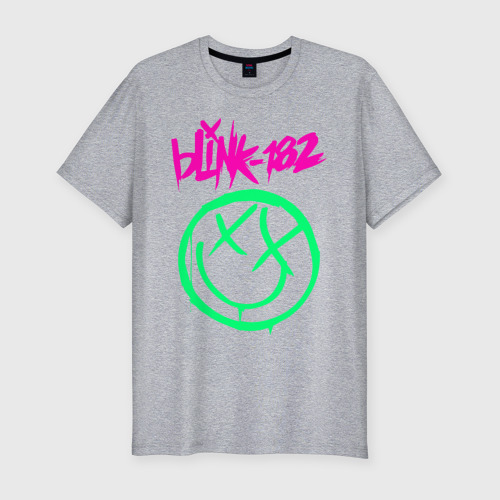 Мужская футболка хлопок Slim Blink-182, цвет меланж