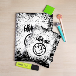 Тетрадь с принтом Blink-182 для любого человека, вид спереди №2. Цвет основы: крупная клетка