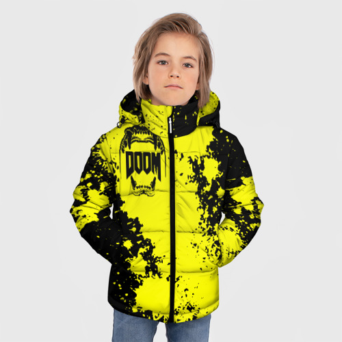 Зимняя куртка для мальчиков 3D Doom Enternal, цвет светло-серый - фото 3