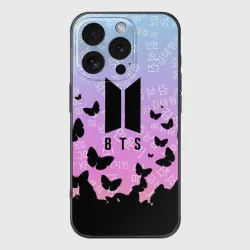 Чехол для iPhone 16 Pro Max силиконовый с защитой камеры BTS