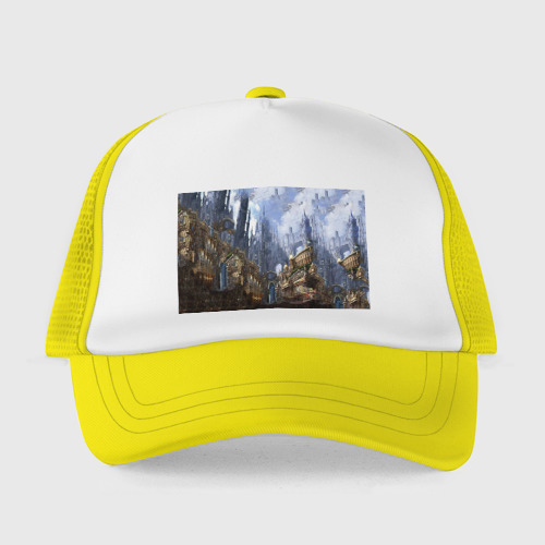 Детская кепка тракер Древний город, цвет желтый - фото 2