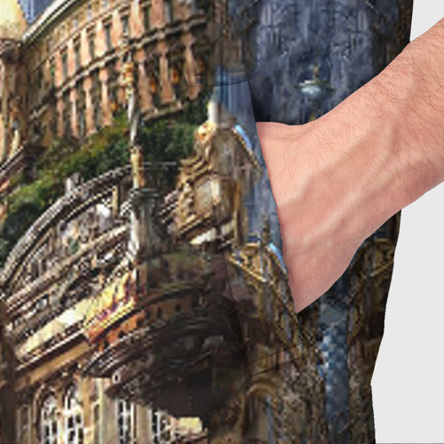 Мужской жилет утепленный 3D Древний город, цвет черный - фото 6